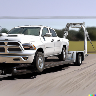DALL·E 2023-04-20 08.55.44 - A hyper realistic painting of a white 2017 Ram 1500 Truck pulling...png