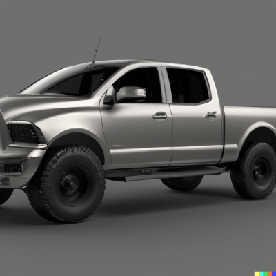 DALL·E 2023-04-20 08.59.42 - A 3d digital rendering of a 2018 Ram 1500 truck with big tires in...png