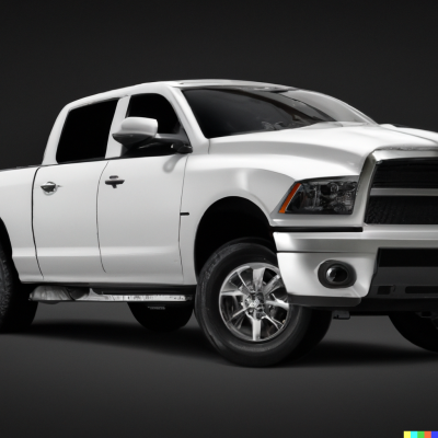 DALL·E 2023-04-20 09.04.22 - A photo realistic rendition of a white ram 1500 truck with dynami...png