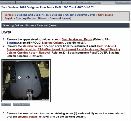 ALLDATAdiy.com - 2018 Dodge or Ram Truck RAM 1500 Truck 4WD V8-5.7L - Steering Column Shroud -...png