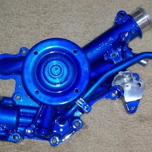12 18 08 Water Pump Powdercoated Candy Blue