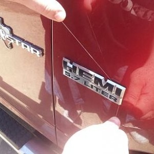 Debadging the truck.