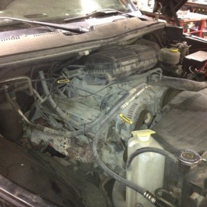 Engine bay before the swap