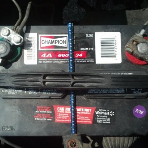 Battery. Got a new connector for the ground/negative, the positive connector is original. Has a 3 year warranty.