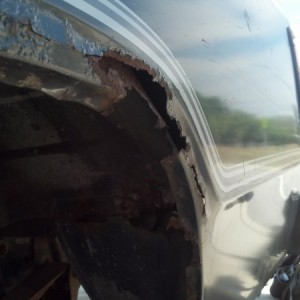 Another view of the wheel well from the outside.