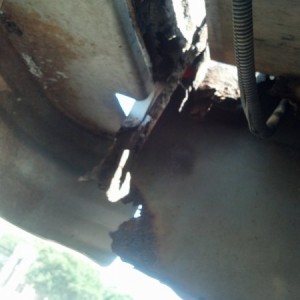 View of the hole from underneath.