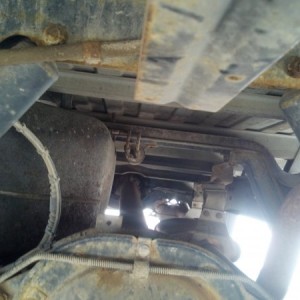 Shot of underneath the bed facing the engine.