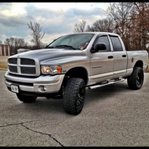 2004 Ram 1500 
6" Fabtech suspension lift 
35' toyo open country tires
20" Monster KMC rims
Flowmaster super 44 dual out back
Superchips tuner, f