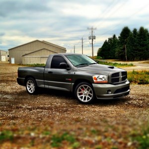 2006 Ram SRT-10 
Wrapped Headers with true duel Magnaflow exhaust.
lowered/ levelled