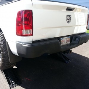 Dual bumper painted with Truck bedliner. Now to install the dual exhaust.