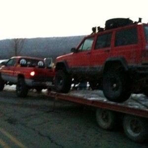 Pullin my buddies jeep when the tranny went