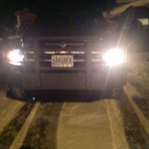 New headlights after hittin some snow that dropped by the Oregon coast