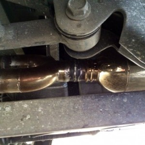 Aeroturbine exhaust to fabricated y-pipe