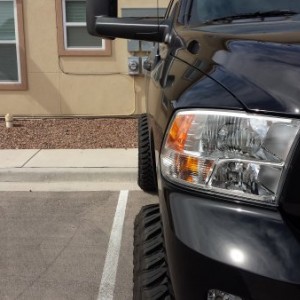 Just enough tire showing.
