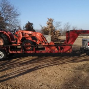 moving the tractor to the field
