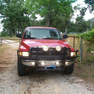 100 watters up top, 55s down in the bumper