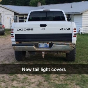 New taillight covers, painted white to match the paint code