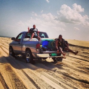 My ram @ the beach going fishing with friends.