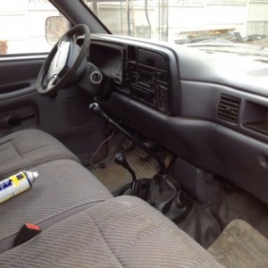 Pretty basic interior, steering wheel is rotted