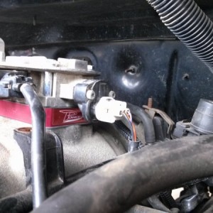 Throttle body spacer installed