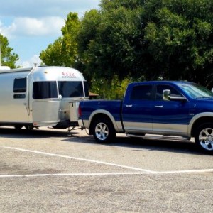 Towing our new home on wheels. She pulls great!
