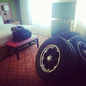 Keeping these new tires and wheels safe over night in the big city of Toronto.