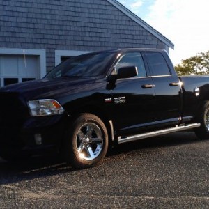 Mopar wheel to wheel 5" ovals with Mopars mud guards.