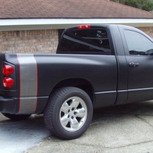 Flat black paint and tinted windows