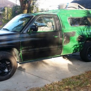 Started to paint the driver side of my rig