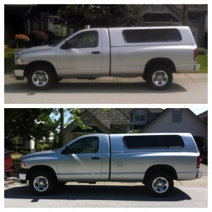 before and after leveling the front end out