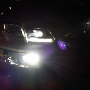 At night. Just installed 5000k hid low beam and fog lights. . Thanks to Jeremy @retroshop. ..