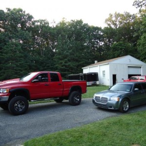 both of the toys an my trailer in the back