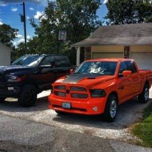 The old 2500 and the new 1500 before the lift
