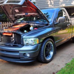 After market HID headlights and custom made rubber spoiler lip
