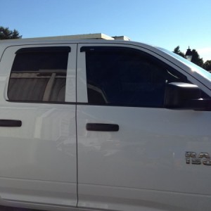 Front windows tinted to match the rest of the factory tinted windows. Plus the vent visors