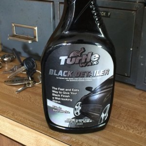 Detail spray for black vehicles.