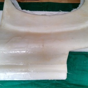 Foam form wrapped in packing tape