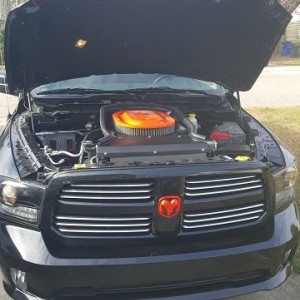 New Hemi Orange Air Intake and Ram Emblem completed