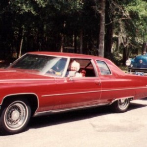 Mother pulling dads 1950 Crosley. We had that cadillac fully restored, sold it last year for $3,000.00 it had 67 thousand original miles on it. Dad bo