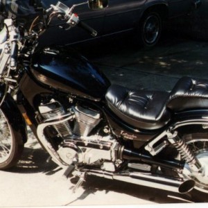 1995 Suzuki Intruder 800 rode it a year, lady hit me and pinned me under the bike, finally gave riding up.