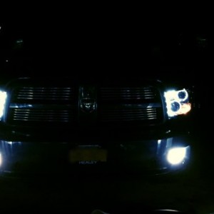 Halo LED headlight replacements with projector lenses HID bulbs and HID fogs.