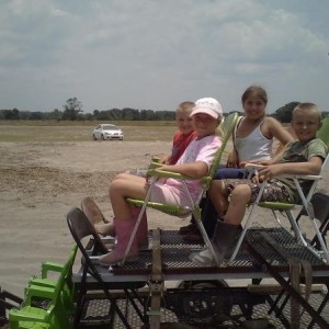 Coyote fun ride for the kids I made took to the mud hole (like a park) pulled it with my Honda that I traded.