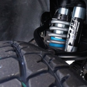 The Minotaur's FOX 3" internal-bypass shocks, specially tuned for the vehicle.