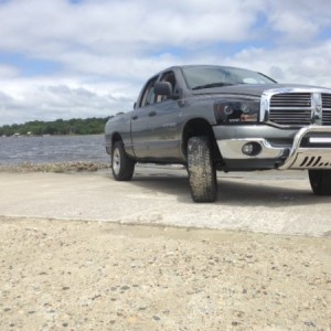 My ram at a local boat ramp looking clean on the dirty pavement.
