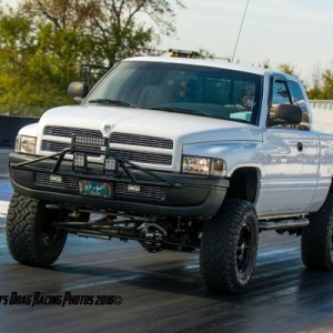 Decided to drag race the truck at a local Mopar show/race.