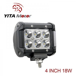 4 inch 18W work light dual row square off road LED work light