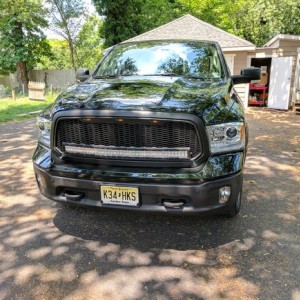 Custom grill with 42 inch light bar