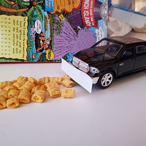 Plowing a  Captain Crunch spill