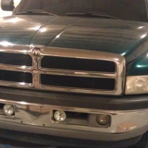 The grey plastic inserts in the grill painted black