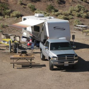 she hauls this 19' trailer with bikes...no problem...the air ride helps ALOT... ;D